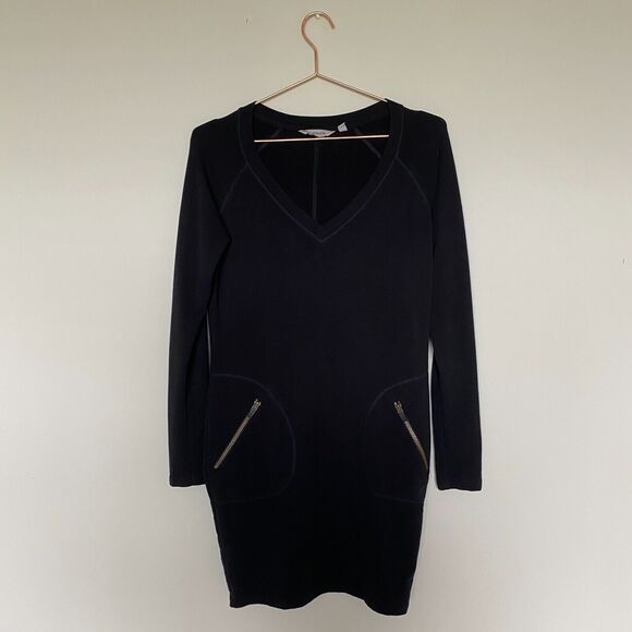 Athleta Womens Enchanted Dress Size XS Black Zipper Pockets Athleisure Classic - Picture 1 of 4